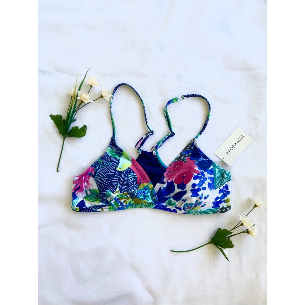 NEW Alofaaga Triangle Tropical Bikini Top - Picture 1 of 9